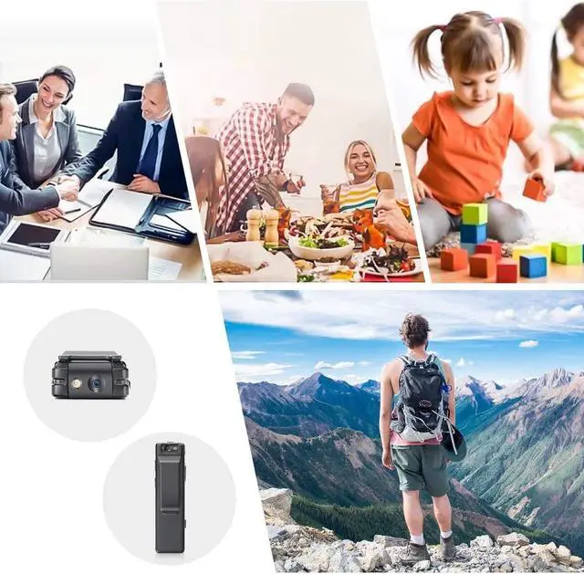 Alt view image 7 of 7 - Camera no WiFi Needed - Mini Body Camera Video Recorder - Camera Motion Activated - Nanny Small Cam - Tiny Camera - Small Security Camera for Home and Office (with 32G high-Speed Memory Card)