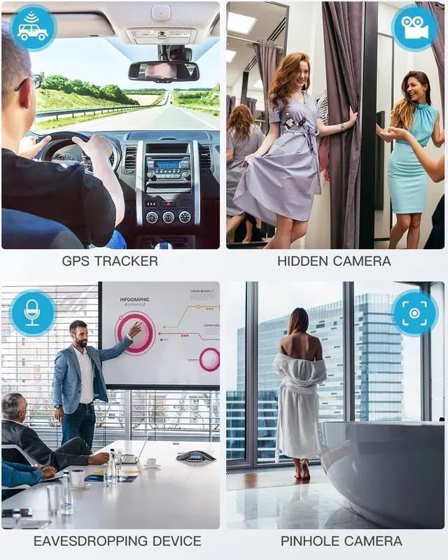 Alt view image 2 of 6 - VOIVEY G6 Sport Bug Detector for Hidden Camera, Fashionable Privacy Protector with Anti Theft System, Hidden Camera Detectors, 7 Levels Sensitivity, 30H Working Time