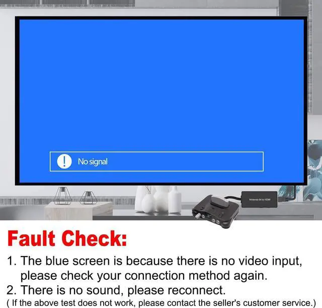 Alt view image 3 of 7 - N64 to HDMI Converter Adapter Support 16:9/4:3 Conversion HDMI Link Cable for N64 /SNES/NGC/SFCPlug and Play
