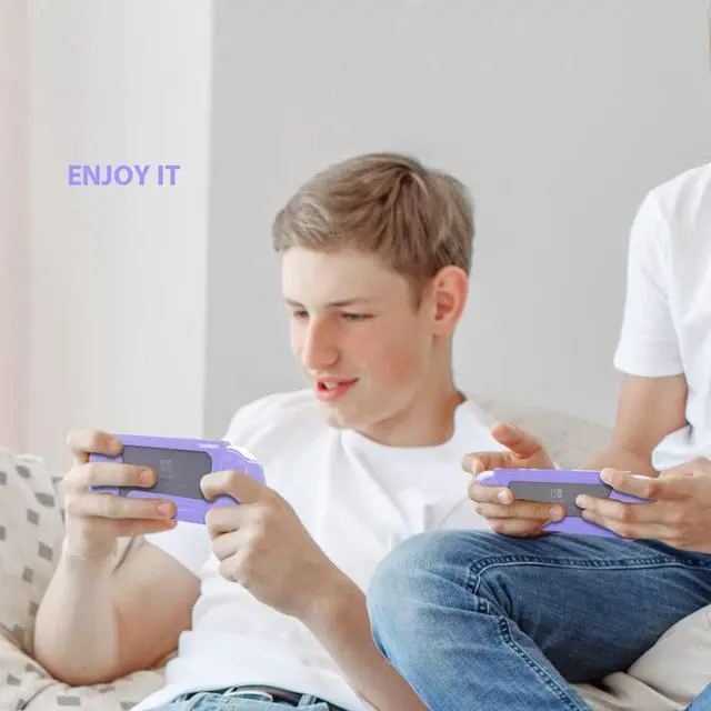 Alt view image 6 of 6 - Switch Lite Case Protective Case for Nintendo Switch Lite, Compatible Nintendo Switch Lite Screen Protector Cover Hand Grip Case with Detachable TPU+Built-in PC Screen (Purple)