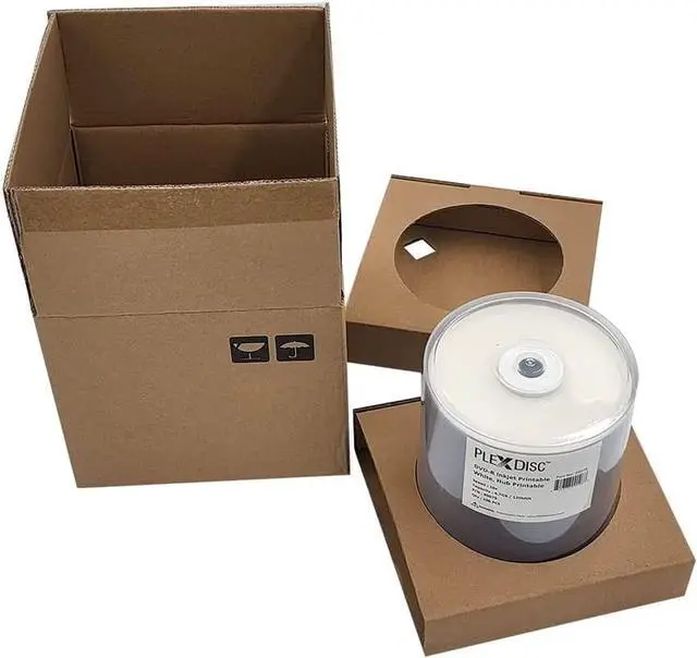 Alt view image 2 of 6 - PlexDisc 95079 DVD-R 4.7GB 16X White Inkjet Hub Printable - 100pk Spindle Frustration Free Packaging, 100 Disc