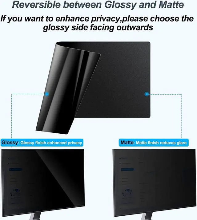 Alt view image 3 of 6 - [2-Pack] 24 Inch Privacy Screen for Monitor Computer Screen Privacy Filter for 16:9 Widescreen Monitor Desktop PC Monitor Privacy Film Monitor Privacy Shield and Anti-Glare Protector
