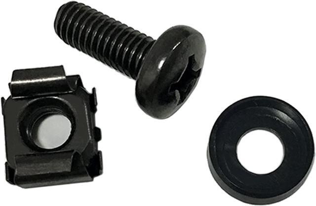 Main image of Lancher 60-Pack M6 x 16mm Screws and Cage Nuts for Server Shelf Cabinets Rack Mount 1U 2U 6U 12U Rack Screw cage nut - Black, Welcome to consult