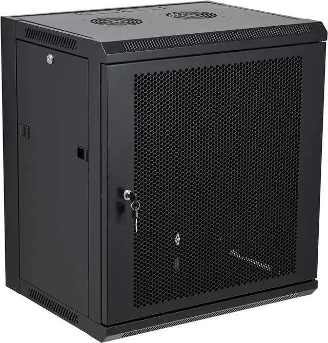 Main image of 12U Wall Mount Server Cabinet Network Rack Vented Enclosure Locking Door