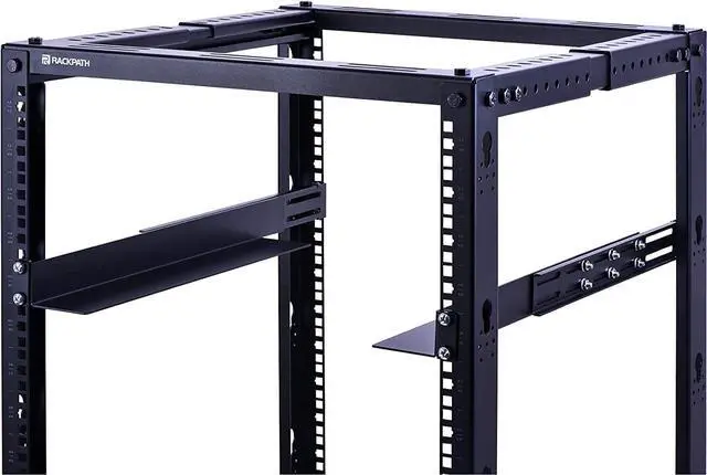 Alt view image 6 of 7 - RackPath 1U 4-Post Server Rack Rail, 20.2-32 Inch Adjustable Depth - 110lbs Capacity