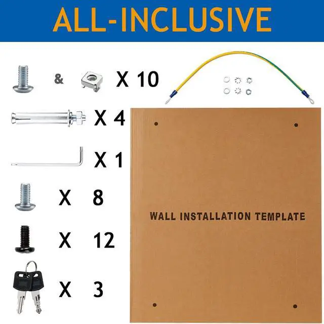Alt view image 6 of 6 - Tedgetal 6U Wall Mount Server Cabinet Network Rack Vented Enclosure Locking Door