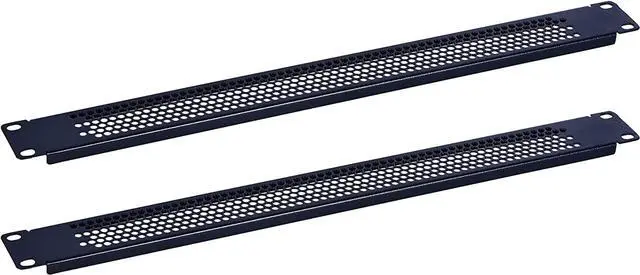 Main image of 1U Blank Rack Mount Panel Spacer with Venting for 19in Server Rack Enclosure or Network Cabinet  2 Pack, Black