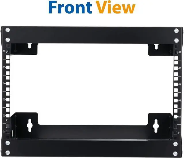 Alt view image 3 of 7 - 6U Wall Mount Rack Open Frame 19" Server Equipment 18 inches Depth Network Cabinet Black by Tedgetal