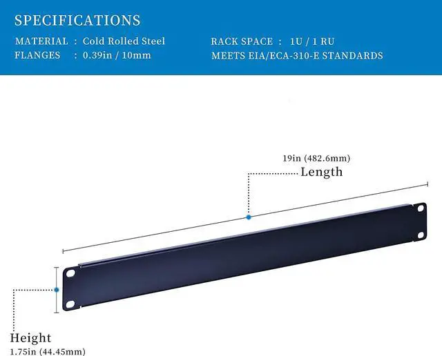 Alt view image 2 of 7 - RackPath 1U Blank Rack Mount Panel Spacer for 19in Server Rack Enclosure or Network Cabinet  2 Pack, Welcome to consult