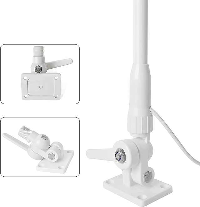 Alt view image 6 of 7 - VHF Marine Base Antenna 48 Inch Fiberglass Boat Antenna