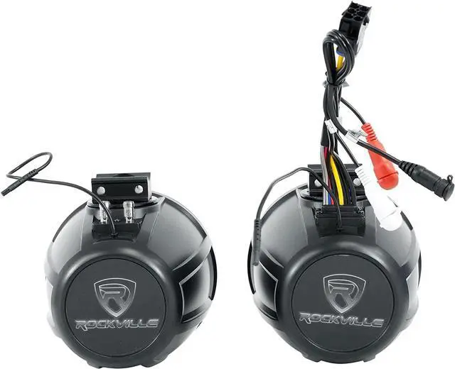 Alt view image 3 of 7 - Pair Rockville PT525BR 5.25" Powered Marine Bluetooth LED Tower Speakers, IPX6 Waterproof, ATV/UTV, 300W, Built-in Amp, RGB Lights, Swivel Mounting Brackets, Perfect for Boats & Off-Road Vehicles