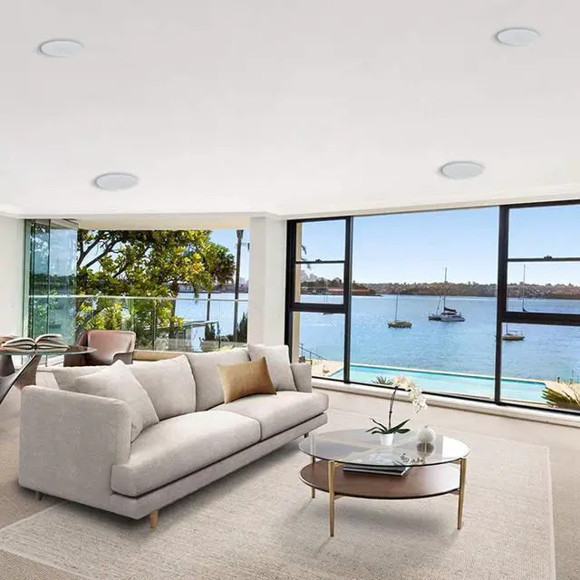 Alt view image 7 of 7 - Herdio 4 Inch 320 Watts 2-Way Bluetooth Ceiling Speakers Package Perfect for Home Theater System, Living Room,Office,Flush Mount4 Speakers