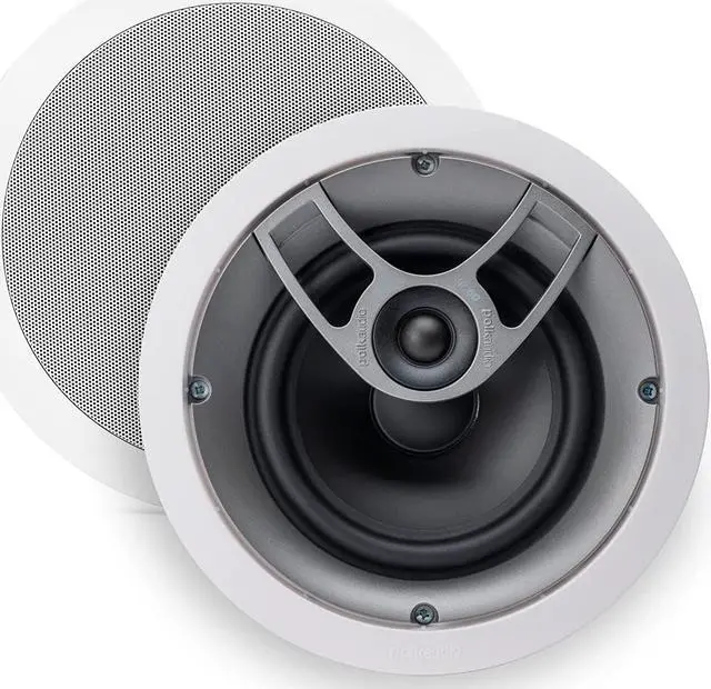 Main image of Polk Audio MC60 2-Way In-Ceiling 6.5" Speaker (Single) | Dynamic Built-in Audio | Perfect for Humid Indoor/Enclosed Areas | Bathrooms, Kitchens, Patios (White)