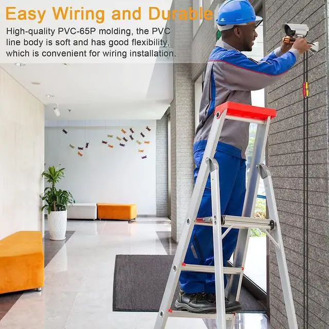 Alt view image 5 of 7 - Bnc Cable 4x150ft All-in-One Siamese Video and Power Security Camera Cable,BNC Extension Wire Cord with 2 Female Connectors for All Max 5MP HD CCTV DVR Surveillance System (4x150ft,Black)