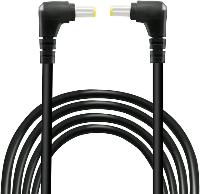 Main image of 2 PCS DC 5.5MM x 2.5MM 90 Degree Male to Male Plug Cable, 18AWG Right Angle DC5525 Power Cable Extension Cord for Strip Lihgt,CCTV,Monitors,etc(2m)