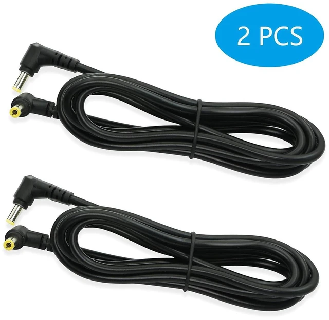 Alt view image 2 of 7 - 2 PCS DC 5.5MM x 2.5MM 90 Degree Male to Male Plug Cable, 18AWG Right Angle DC5525 Power Cable Extension Cord for Strip Lihgt,CCTV,Monitors,etc(2m)