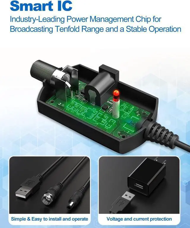 Alt view image 4 of 7 - TV Antenna Indoor, Digital Amplified Indoor HDTV Antenna, 1080p VHF UHF Television Local Channels Detachable Signal Amplifier and 16.5ft Long Coax Cable