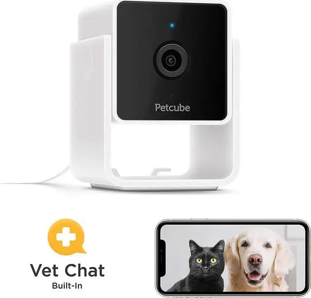 Alt view image 2 of 7 - Petcube Cam Indoor Home Security Camera with 1080p HD Video, Two-Way Audio, Motion Detection, and Phone App, Night Vision Wi-Fi Camera for Apartment Security, Video Baby Monitor, Pet Camera (Cam)