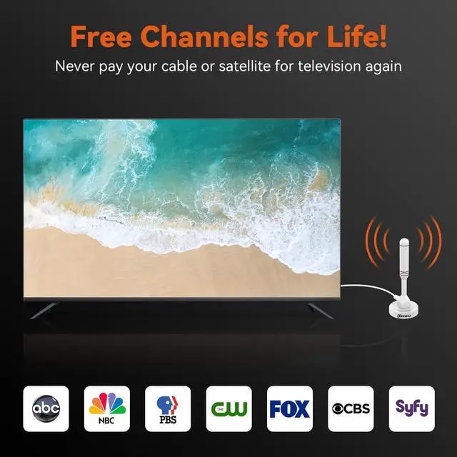 Alt view image 4 of 7 - Chaowei Small Indoor Amplified HDTV Antenna with Signal Booster Amplifier-2023 Amplified hd Digital tv Antenna with Magnetic Base,16.5ft Coax Cable, Up to 120 Miles, Welcome to consult