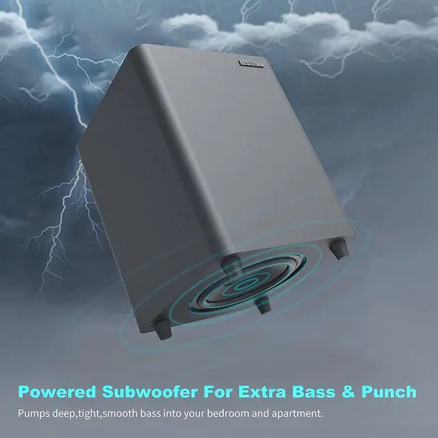 Alt view image 2 of 7 - BESTISAN 6.5 Subwoofer, Powered Home Audio Sub woofer with Deep Bass in Compact Design, for Studio and Home Theater, Black,SW65C