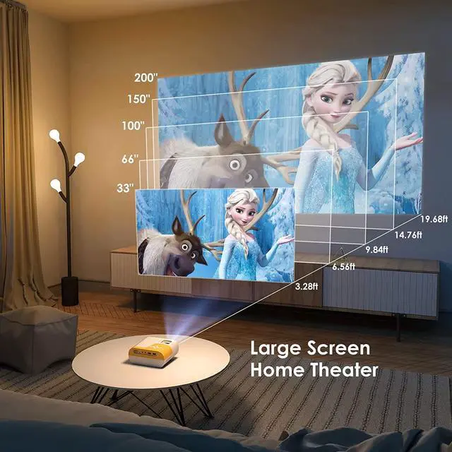 Alt view image 4 of 7 - YOWHICK Mini Projector for iPhone, Native 1080P HD Projector, Portable Projector, Movie Projector Compatible with Android/iOS/Windows/TV Stick/HDMI/USB