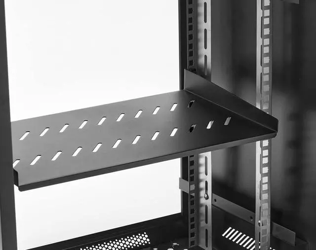 Alt view image 7 of 7 - 1U Server Rack Shelf Rack Mount Tray 10" Deep for 19" Network Cabinet and Equipment Rack Universal Vented Rackmount Shelf Mounting Tray -1U,10" DeepWeight Capacity 50lbBlack