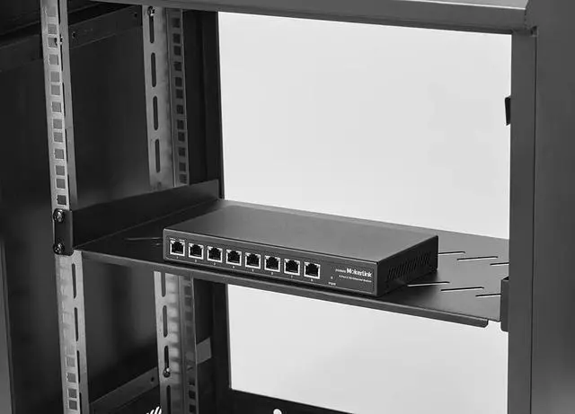 Alt view image 5 of 7 - 1U Server Rack Shelf Rack Mount Tray 10" Deep for 19" Network Cabinet and Equipment Rack Universal Vented Rackmount Shelf Mounting Tray -1U,10" DeepWeight Capacity 50lbBlack
