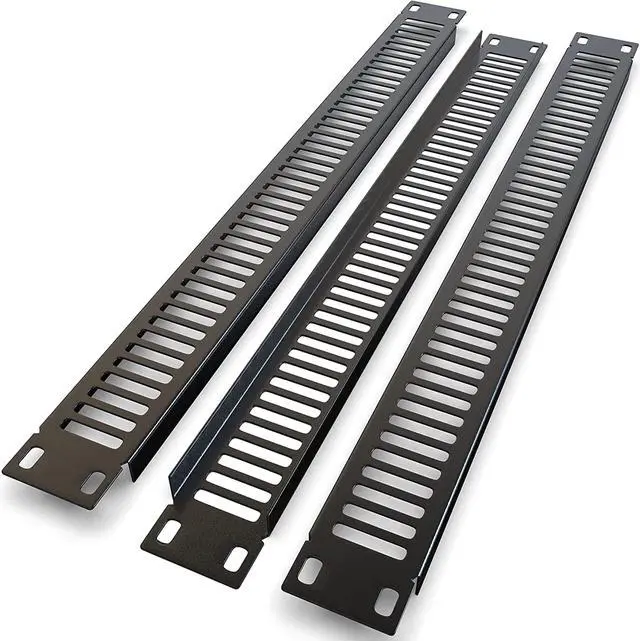 Alt view image 4 of 7 - Rackmount Venting Panel - 1U (3 Pack) Spacer for IT/AV 19 inch Network Server Rack Mount Cabinet Enclosure - Blank Vented Metal Slot Filler - Equipment Cooling Air Circulation (Black) Tupavco TP1732