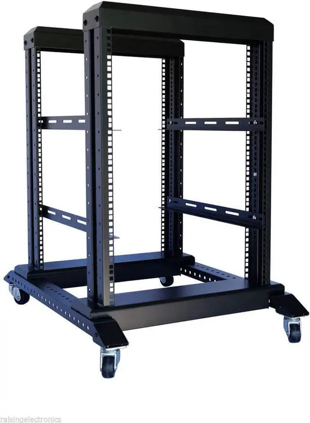 Main image of Raising Electronics Server Rack Open Frame Rack 4 Post 19 inch Adjustable Server/Audio Rack Cold Rolled Steel(15U,17 Depth)