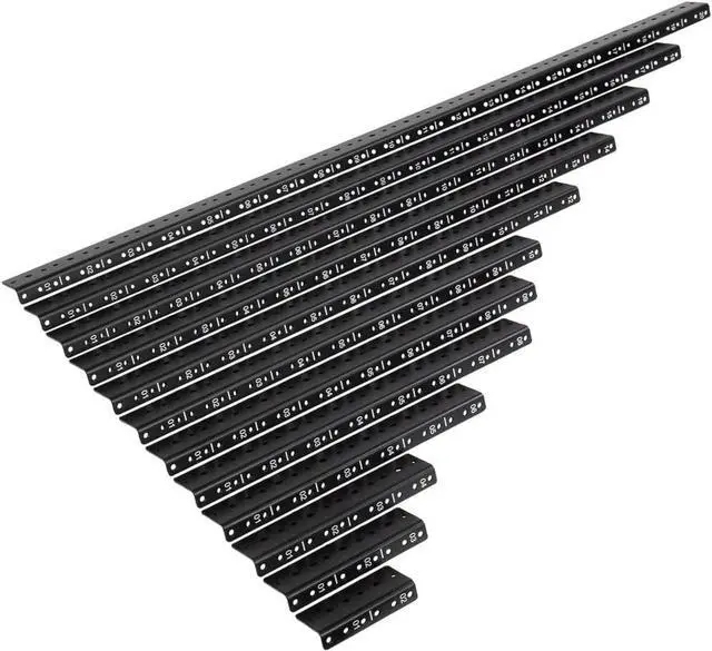 Alt view image 2 of 4 - NavePoint 4U Vertical Rack Rail Pair DIY Kit with Hardware, Black