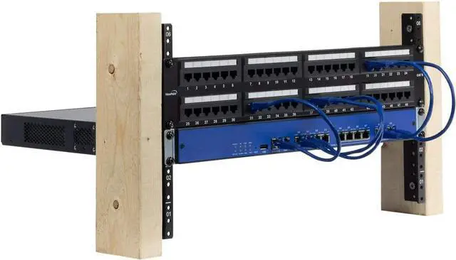 Alt view image 3 of 4 - NavePoint 4U Vertical Rack Rail Pair DIY Kit with Hardware, Black