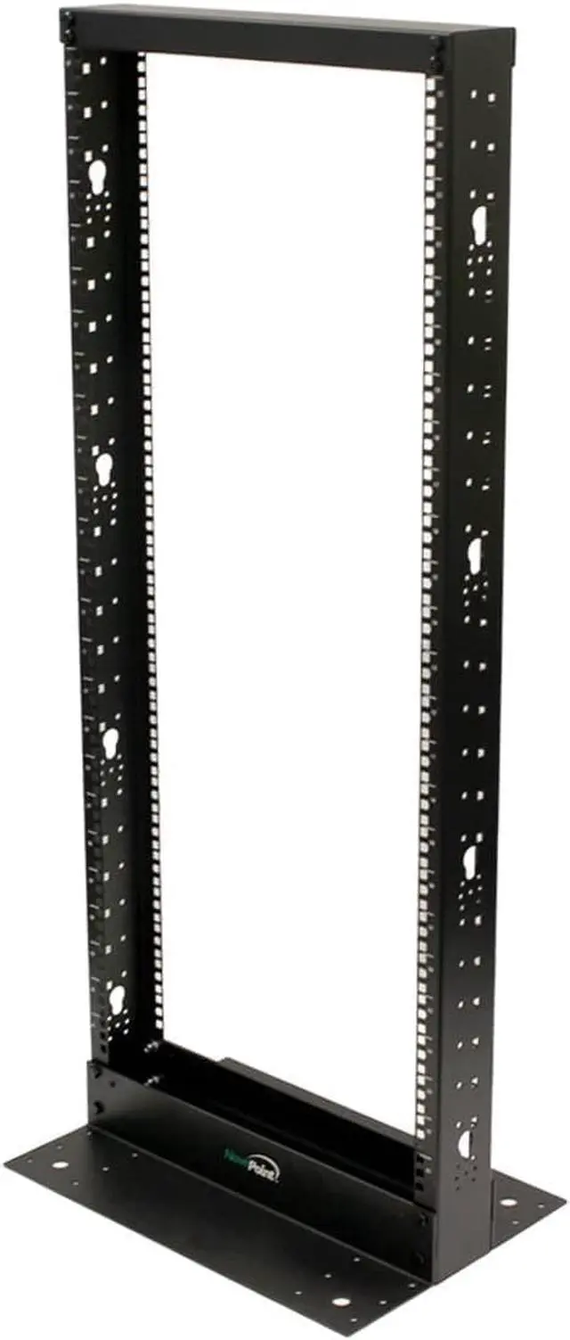 Alt view image 2 of 6 - NavePoint 25U 2 Post Open Frame Server Rack for 19 Inch Equipment, AV, Networking, Data & IT Devices, 2-Post Rack 25U 881lbs Weight Capacity, Black