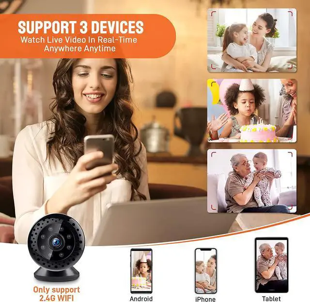 Alt view image 5 of 7 - SIEANE Mini Camera for Home Security WiFi Wireless Tiny Spy Camera 1080p HD Nanny Camera with Phone App Motion Detection Night Vision Small Surveillance Camera