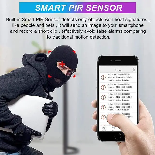Alt view image 3 of 7 - Hidden Camera Mini 4K WiFi Wireless Spy Camera Nanny Pet Cam Security Secret Tiny Surveillance Cameras with Motion Detection Night Vision Live Video Recording 70 Days Long Battery Life for Home Indoor
