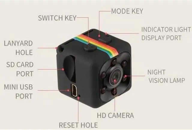 Alt view image 3 of 7 - Mini Spy Camera Sansnail 1080P Hidden Camera SQ11 Portable Small HD Nanny Cam with Night Vision and Motion Detection Indoor Covert Security Camera for Home and Office Hidden Spy Cam