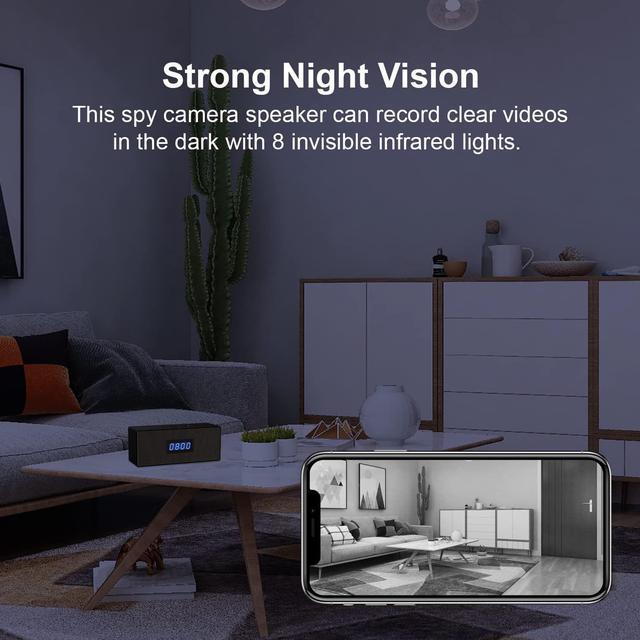 GooSpy Hidden Camera Clock WiFi Spy Camera FHD1080P Wireless Secret Nanny  Cam Small Surveillance Security Cams Enhanced Night Vision Motion Detection  Alert