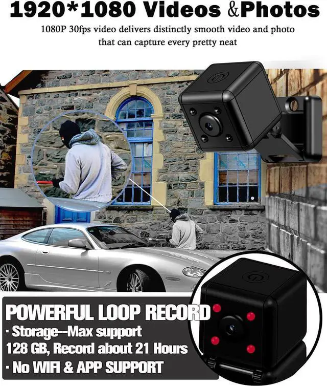 Alt view image 5 of 6 - Hidden Spy Camera Mini Wireless Camera Small Cam with Motion Detection and Night Vision Loop Recording Micro Nanny Cam Cop Pet Indoor Outdoor Security Camera Home Nanny Camera (NO Wi-Fi & SD Card)