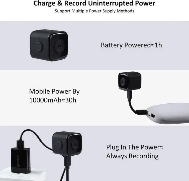 Alt view image 7 of 7 - Meet Romance Mini Spy Camera with 32GB SD Card Waterproof Case 1080P HD Hidden Camera Night Vision Micro Nanny Cam Built-in Battery Surveillance Camera for Indoor and Outdoor (No WiFi)