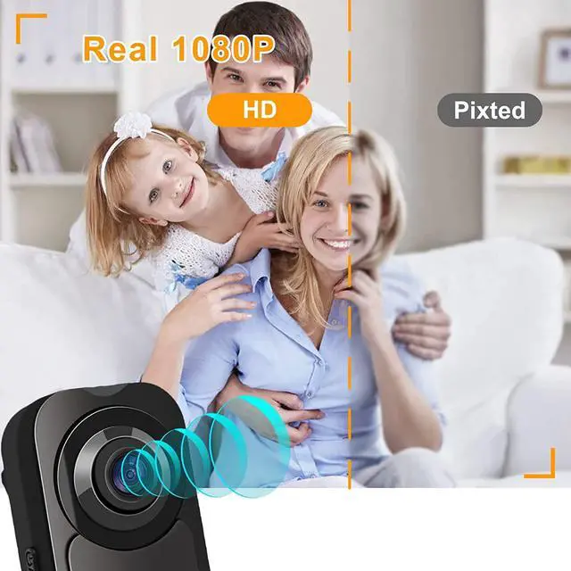 Alt view image 2 of 7 - HOT2GO Hidden Camera Bodycam 64GB Mini Spy Nanny Cam 1080P Small Hidden Camera Micro Camera Body Portable Security Cameras USB Charger Night Vision 6H Auto overwrite 1000mA