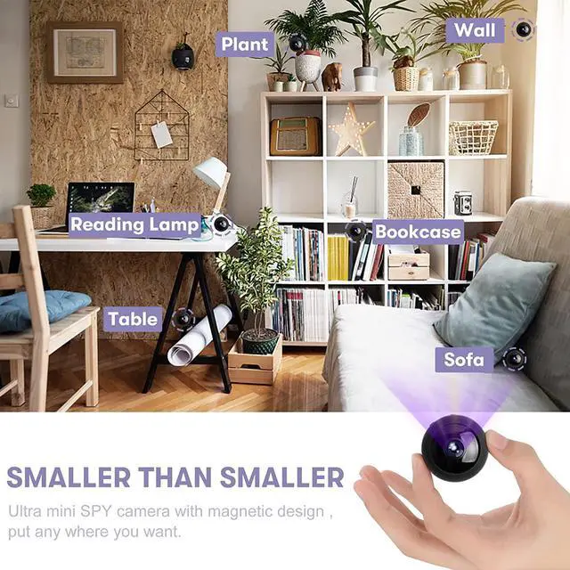 Alt view image 4 of 7 - Mini Spy Camera Wireless - SUNKONG Hidden WiFi Covert Nanny Cam HD - Portable Small Home Security Cameras with Night Vision and Motion Detection, Small Indoor Outdoor Video Car Security Camera