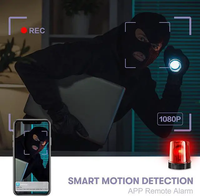 Alt view image 6 of 7 - Mini Spy Camera Wireless - SUNKONG Hidden WiFi Covert Nanny Cam HD - Portable Small Home Security Cameras with Night Vision and Motion Detection, Small Indoor Outdoor Video Car Security Camera