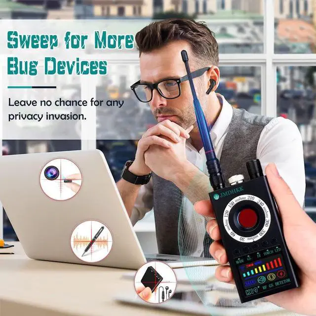 Alt view image 4 of 6 - JMDHKK Hidden Camera detectors ,Bug detectors, Anti spy Detector ,Portable rf Scanner, Camera Finder for Listening Device GPS Tracker Hidden Camera in Office or Hotel or Business Meeting or car
