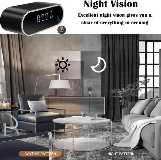Alt view image 4 of 6 - Hidden Camera Detector,1080P Spy WiFi Camera for Home Office Security, Indoor Camera with Motion Detection Night Vision,Car Cameras for Surveillance