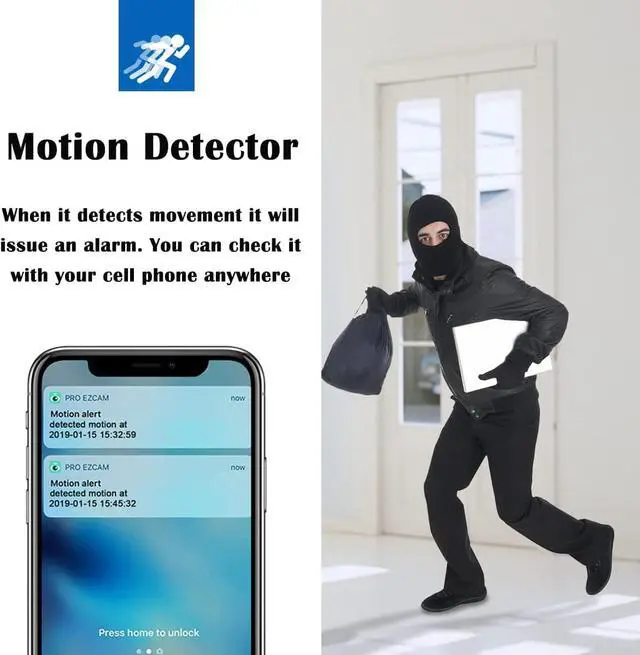 Alt view image 5 of 6 - Hidden Camera Detector,1080P Spy WiFi Camera for Home Office Security, Indoor Camera with Motion Detection Night Vision,Car Cameras for Surveillance