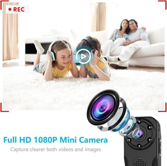 Alt view image 3 of 6 - Waterproof Mini Spy Camera, MHDYT 1080P Full HD Small Portable Hidden Camera/Small Security Camera with Motion Detection and Night Vision, Wireless Security Camera Outdoor/Indoor