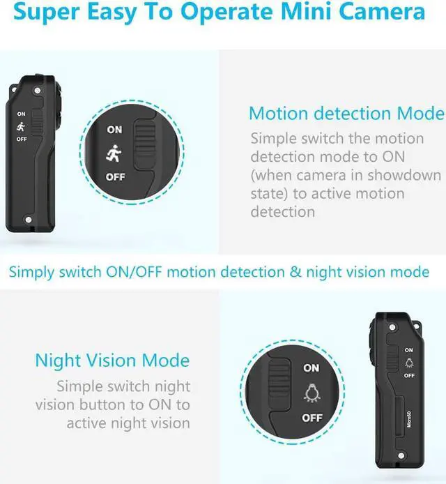 Alt view image 5 of 6 - Waterproof Mini Spy Camera, MHDYT 1080P Full HD Small Portable Hidden Camera/Small Security Camera with Motion Detection and Night Vision, Wireless Security Camera Outdoor/Indoor