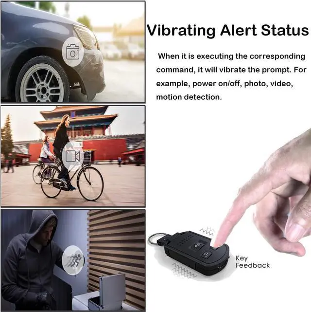 Alt view image 6 of 7 - Spy Camera Hidden Camera HD 1080P Indoor Home Security Mini Spy Camera Car Keychain Portable Video Recording Nanny Cam with Night Vision Motion Detection Gravity Sensor for Home Office Outdoor