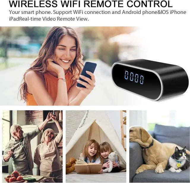 Alt view image 4 of 7 - Hidden Camera Clock,HD 1080P WiFi Alarm Clock Camera with Night Vision/Motion Detection/Loop Recording Wireless Security Camera,Monitor Video Recorder Nanny Cam No Audio