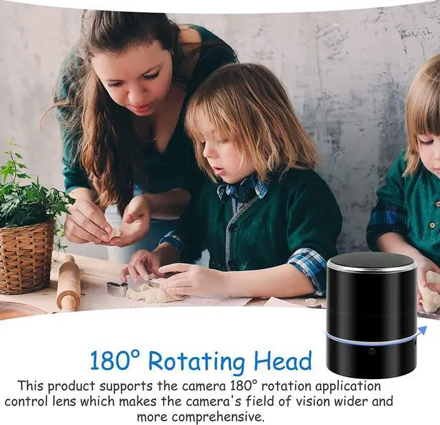 Alt view image 4 of 7 - Wicider Hidden Camera Bluetooth Speaker,180° Rotate Hidden Spy Camera Nanny Cam 1080P WiFi Bluetooth Speaker Camera Wireless Home Security Camaras with Motion Detection Real-Time View for Home/Office