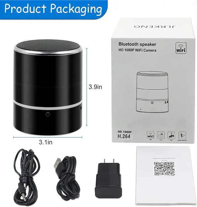 Alt view image 7 of 7 - Wicider Hidden Camera Bluetooth Speaker,180° Rotate Hidden Spy Camera Nanny Cam 1080P WiFi Bluetooth Speaker Camera Wireless Home Security Camaras with Motion Detection Real-Time View for Home/Office
